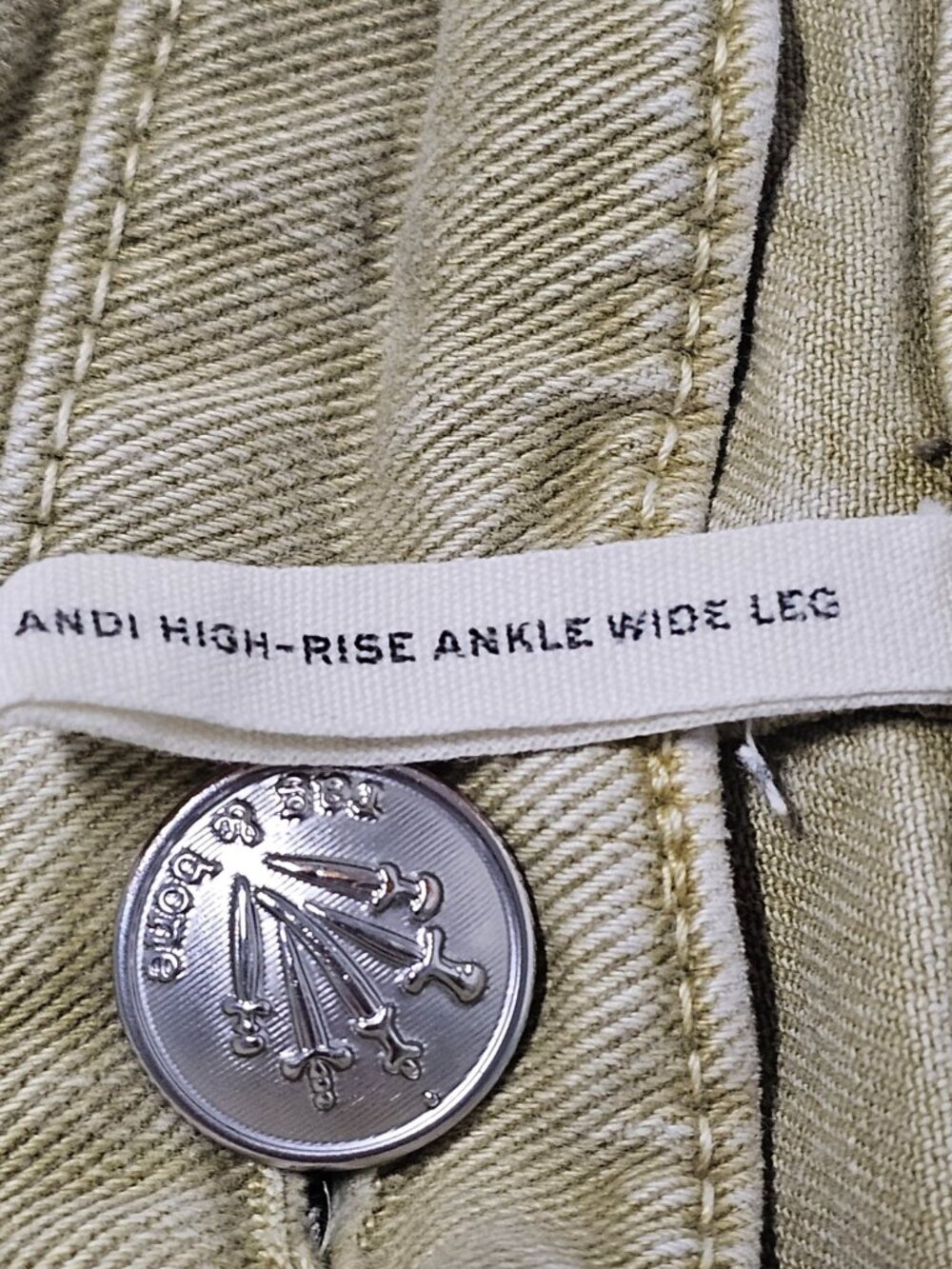 Rag & Bone Andi High Rise Ankle Wide Leg Jeans Size 31 in Sage - Picture 12 of 13